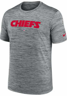 Nike Kansas City Chiefs Grey Sideline Team Velocity Short Sleeve T Shirt