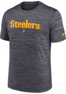 Nike Pittsburgh Steelers Charcoal Sideline Team Velocity Short Sleeve T Shirt