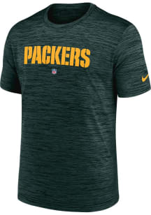 Nike Green Bay Packers Green Sideline Team Velocity Short Sleeve T Shirt