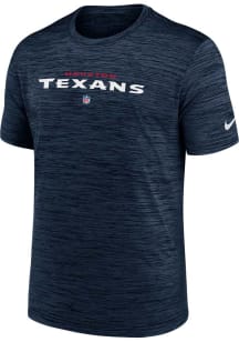 Nike Houston Texans Navy Blue Sideline Team Velocity Short Sleeve T Shirt
