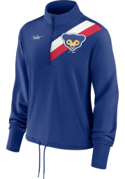 Nike Chicago Cubs Womens Blue Rewind 1/4 Zip Pullover