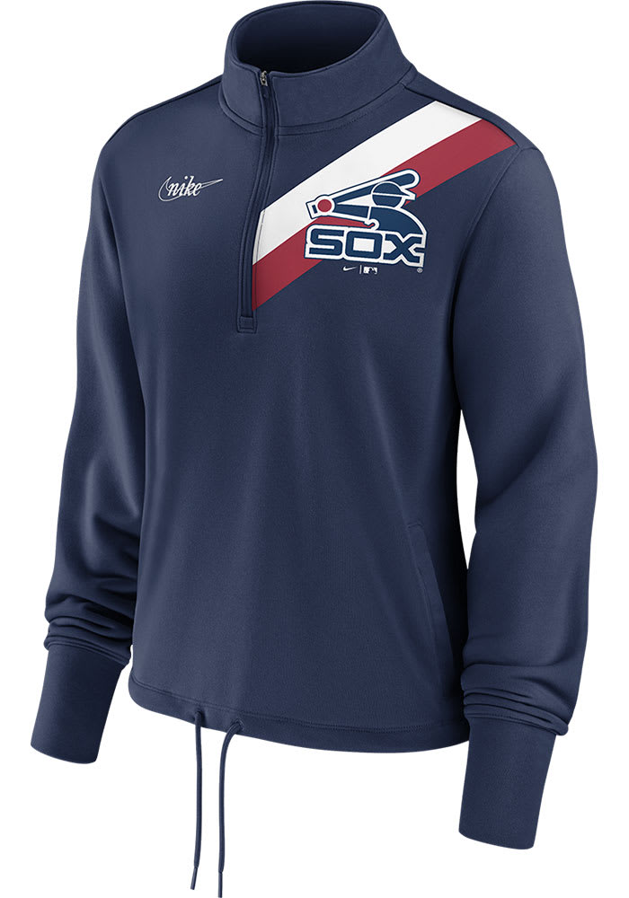 Nike Chicago White Sox Womens Navy Blue Rewind 1/4 Zip Pullover