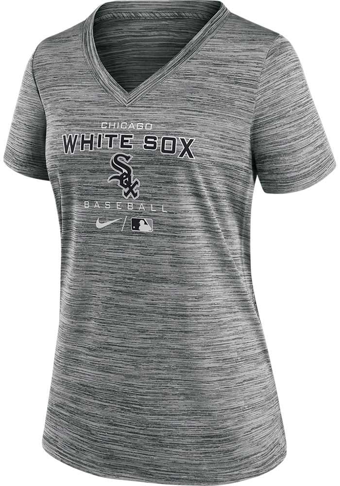 Nike Chicago White Sox Women's Black Velocity T-Shirt, Black, 67% POLYESTER/ 33% Cotton, Size M, Rally House