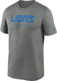 Nike Detroit Lions Grey Sideline Legend Short Sleeve T Shirt