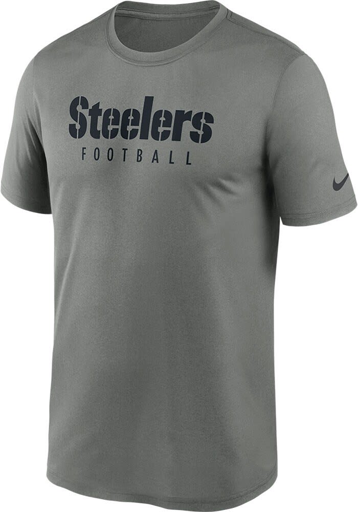 Nike Pittsburgh Steelers Grey Sideline Legend Short Sleeve T Shirt, Grey, 100% POLYESTER, Size M, Rally House