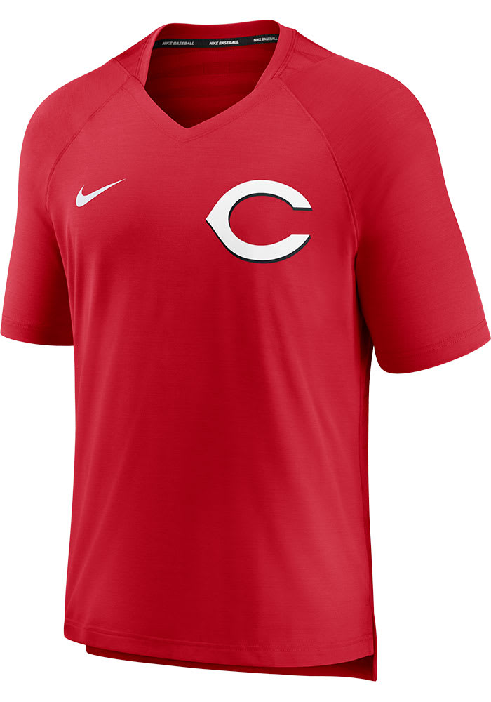 Cincinnati Reds Jersey Feel Short Sleeve V Neck T Shirt Baseball MLB Red  Size L