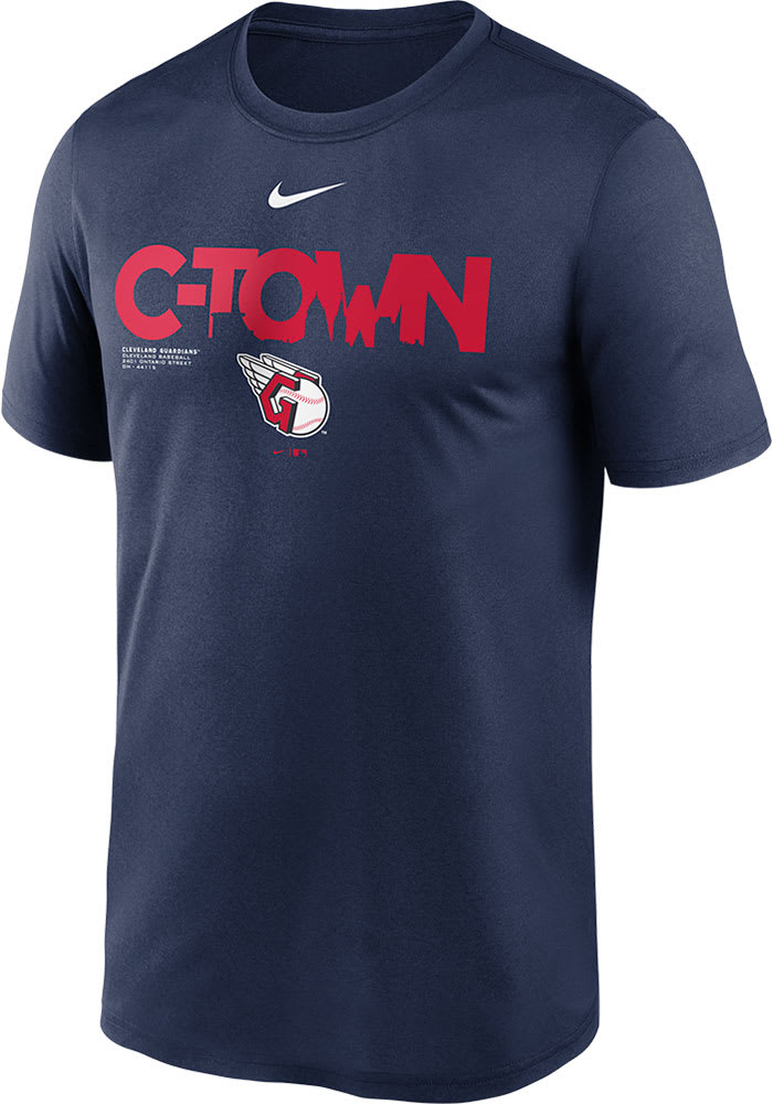 Nike Cleveland Indians Navy Blue Logo Legend Short Sleeve T Shirt