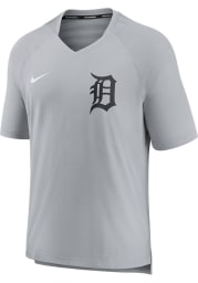 Nike Detroit Tigers Grey PREGAME TOP Short Sleeve T Shirt