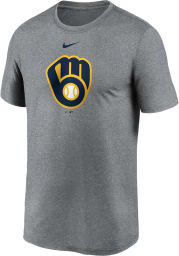 Nike Milwaukee Brewers Grey LARGE LOGO LEGEND Short Sleeve T Shirt