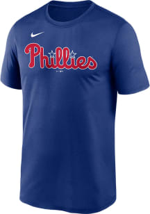 Nike Philadelphia Phillies Blue WORDMARK LEGEND Short Sleeve T Shirt