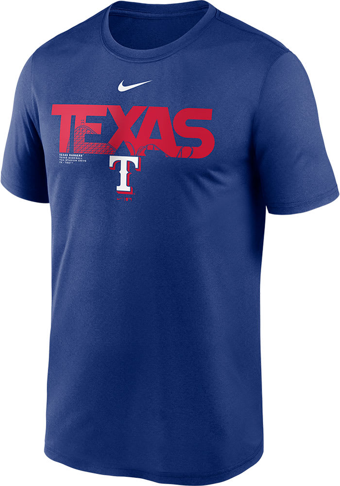 Nike Texas Rangers Blue My Town Legend Short Sleeve T Shirt, Blue, 100% POLYESTER, Size S, Rally House