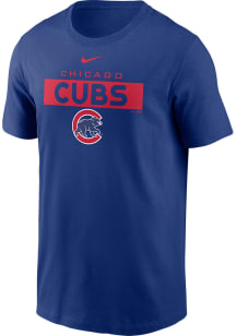 Nike Chicago Cubs Blue TEAM ISSUE Short Sleeve T Shirt