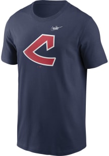 Nike Cleveland Guardians Navy Blue COOP LOGO Short Sleeve T Shirt