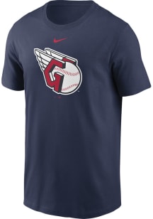Nike Cleveland Guardians Navy Blue LARGE LOGO Short Sleeve T Shirt