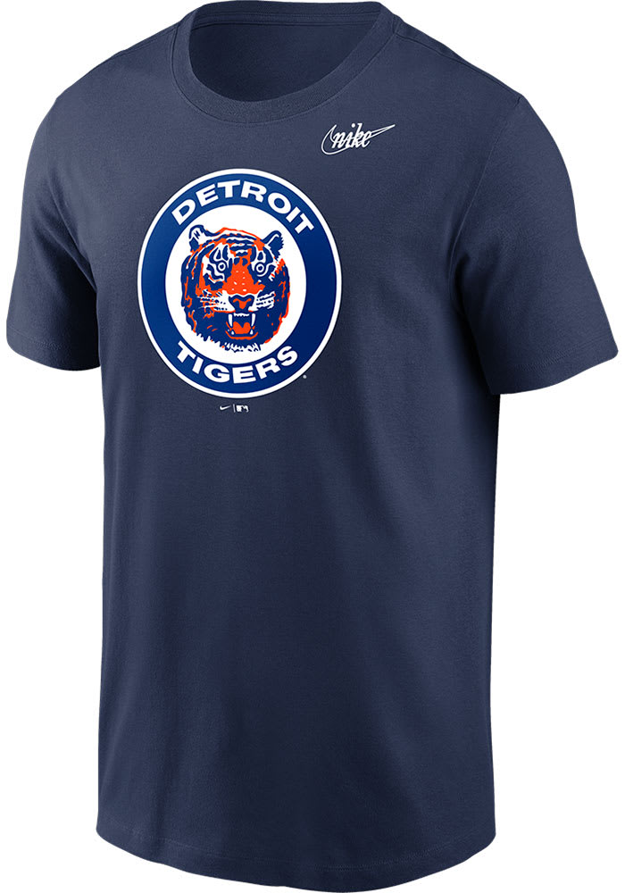 Nike Detroit Tigers NAVY COOP LOGO Short Sleeve T Shirt