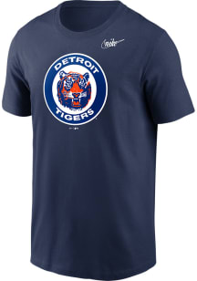 Nike Detroit Tigers Navy Blue COOP LOGO Short Sleeve T Shirt