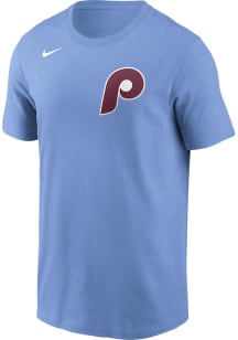 Nike Philadelphia Phillies Light Blue WORDMARK Short Sleeve T Shirt