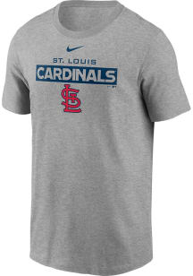 Nike St Louis Cardinals Grey TEAM ISSUE Short Sleeve T Shirt