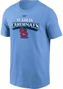 Nike St Louis Cardinals Light Blue COOP REWIND ARCH Short Sleeve T Shirt
