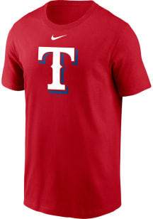 Nike Texas Rangers Red LARGE LOGO Short Sleeve T Shirt