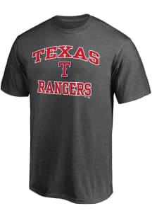 Texas Rangers Charcoal HEART AND SOUL Short Sleeve T Shirt