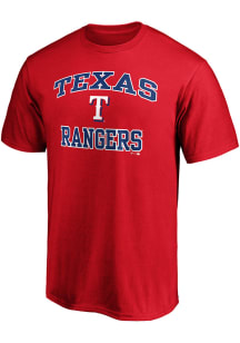 Texas Rangers Red HEART AND SOUL Short Sleeve T Shirt