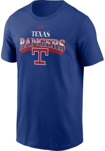 Nike Texas Rangers Blue COOP REWIND ARCH Short Sleeve T Shirt