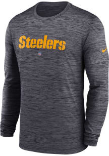 Nike Pittsburgh Steelers Charcoal Sideline Team Velocity Long Sleeve T-Shirt