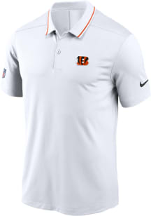 Nike Cincinnati Bengals Mens White Sideline Coach Short Sleeve Polo