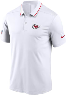 Nike Kansas City Chiefs Mens White Sideline Coach Short Sleeve Polo