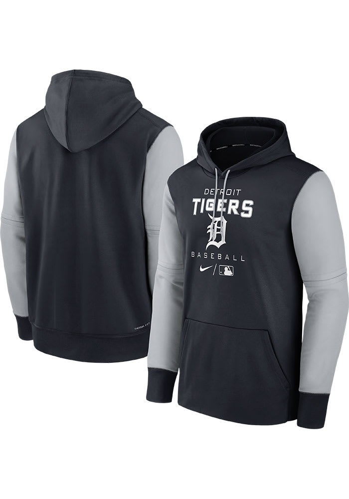 Nike Detroit Tigers Mens Navy Blue THERMA HOOD Hood