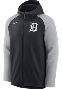 Nike Detroit Tigers Mens Navy Blue PLAYER THERMA FULL ZIP JACKET Long Sleeve Zip
