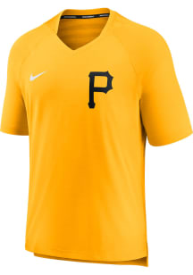 Nike Pittsburgh Pirates Gold PREGAME TOP Short Sleeve T Shirt