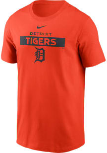 Nike Detroit Tigers Orange TEAM ISSUE Short Sleeve T Shirt