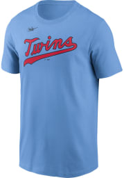 Nike Minnesota Twins Light Blue COOP WORDMARK Short Sleeve T Shirt
