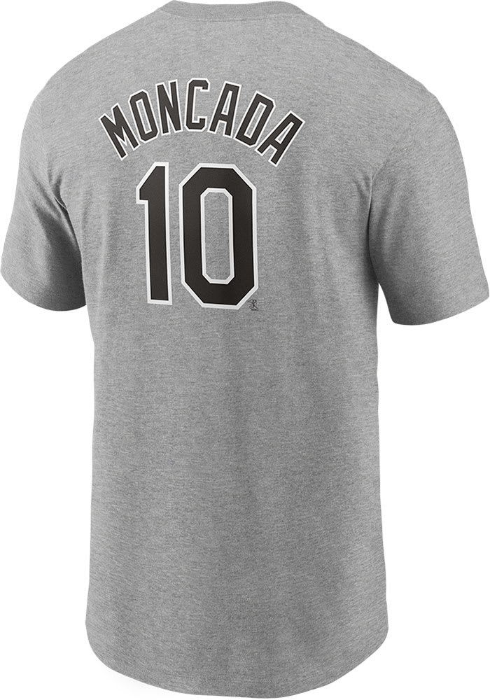 Yoan Moncada Chicago White Sox Grey Name Number Short Sleeve Player T Shirt