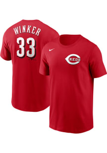 Jesse Winker Cincinnati Reds Red Name Number Short Sleeve Player T Shirt