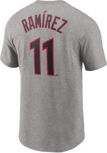 Jose Ramirez Cleveland Guardians Grey Name Number Short Sleeve Player T Shirt