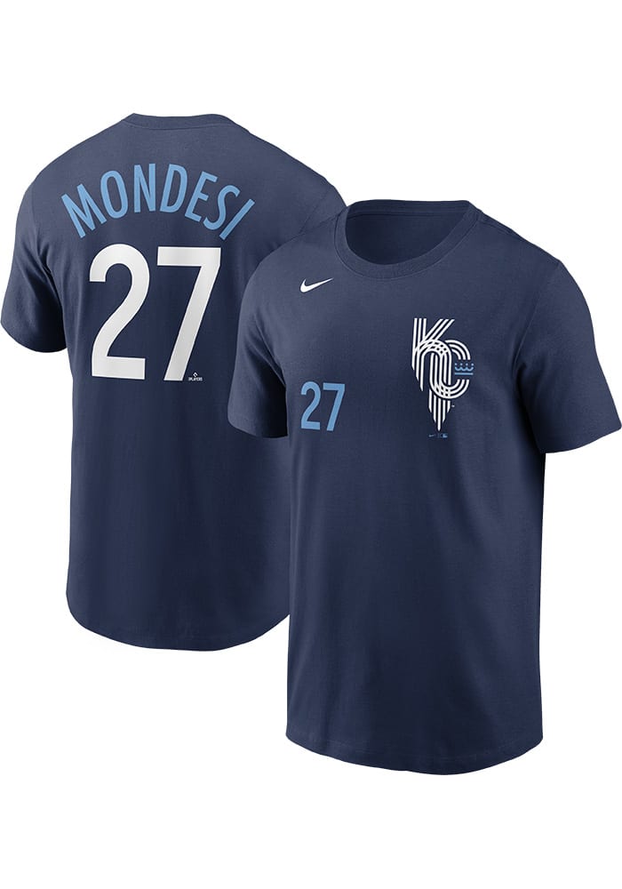 Adalberto Mondesi Kansas City Royals Navy Blue City Connect Short Sleeve Player T Shirt