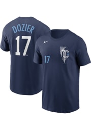 Hunter Dozier Kansas City Royals Navy Blue City Connect Short Sleeve Player T Shirt