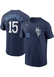 Whit Merrifield Kansas City Royals Navy Blue City Connect Short Sleeve Player T Shirt