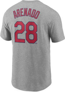 Nolan Arenado St Louis Cardinals Grey Name Number Short Sleeve Player T Shirt