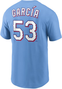Adolis Garcia Texas Rangers Light Blue Name Number Short Sleeve Player T Shirt