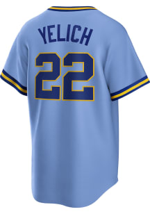 Christian Yelich Milwaukee Brewers Nike Coop Replica Cooperstown Jersey - Light Blue