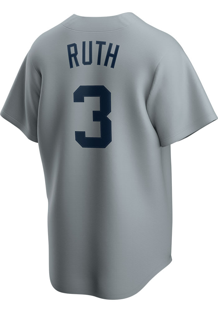 Babe Ruth New York Yankees Nike Coop Replica Cooperstown Jersey - Grey