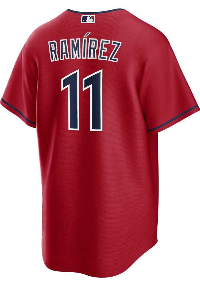 Men's Majestic Jose Ramirez Red Cleveland Indians Team Official Player  Jersey