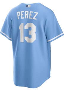 Salvador Perez Kansas City Royals Mens Replica Alt Jersey - Light Blue