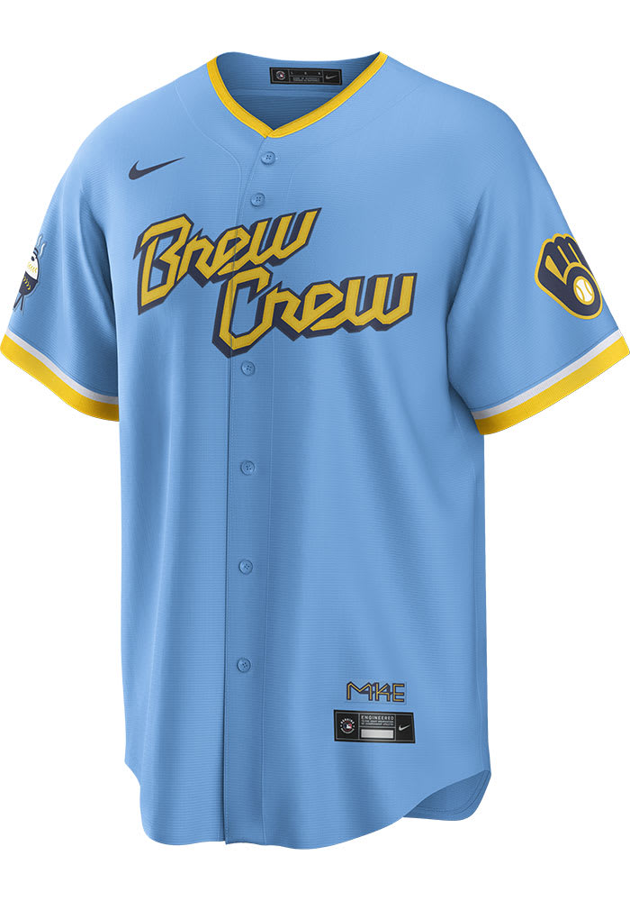 Milwaukee Brewers Mens Nike Replica City Connect Jersey - Navy Blue