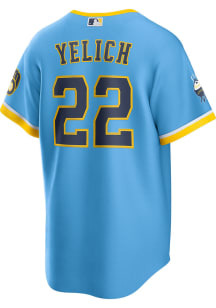 Christian Yelich Milwaukee Brewers Mens Replica City Connect Jersey - Light Blue