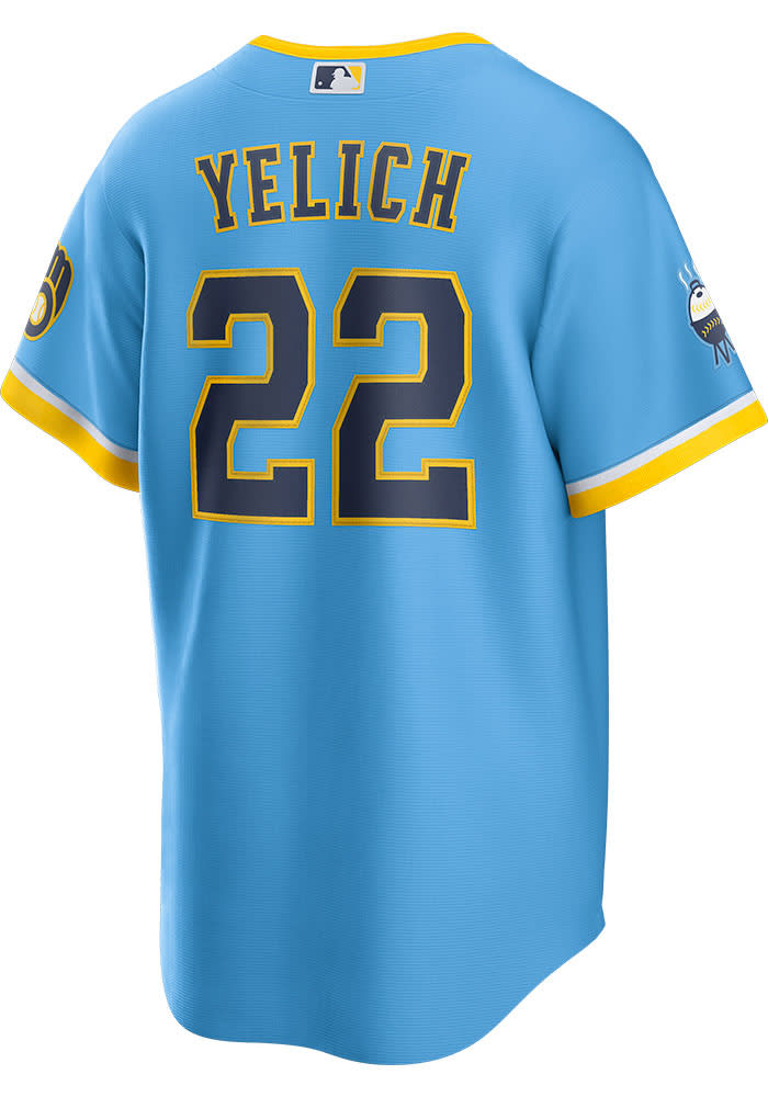 Christian Yelich Milwaukee Brewers Mens Replica City Connect Jersey - Navy Blue